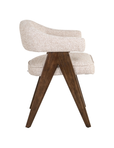 Cadeira de Design Dossier Envolvente Tweed Creme MORI
