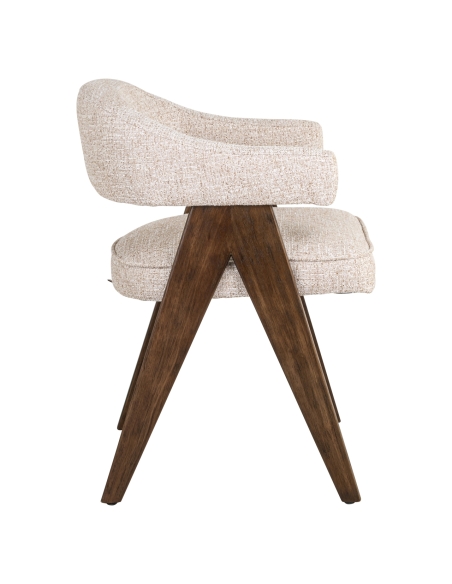 Cadeira de Design Dossier Envolvente Tweed Creme MORI