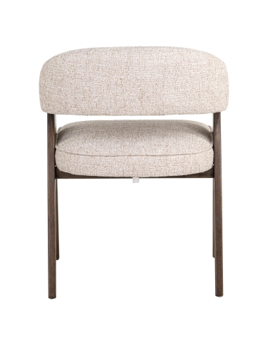 Chaise Design Dossier Enveloppant Tweed Crème MORI