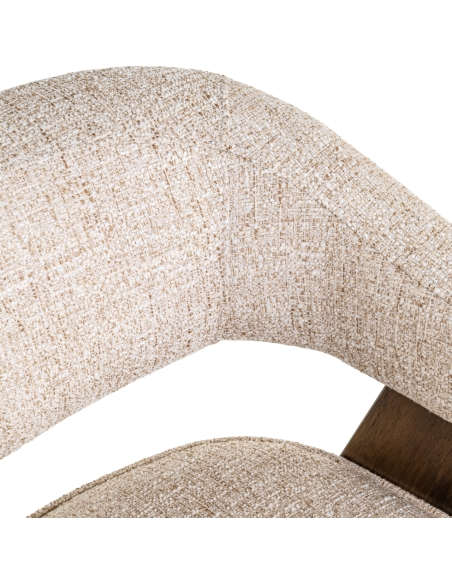 Chaise Design Dossier Enveloppant Tweed Crème MORI