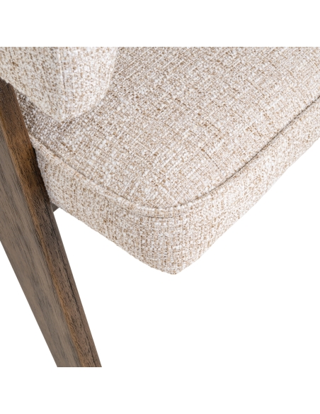Chaise Design Dossier Enveloppant Tweed Crème MORI