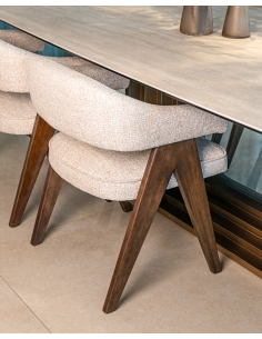 Sedia Design Dossier Avvolgente Tweed Crema MORI 2