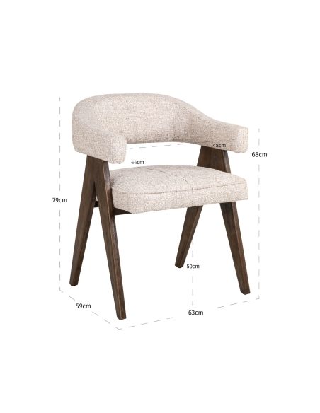 Designstoel Omhullende Dossier Crèmekleurig Tweed MORI