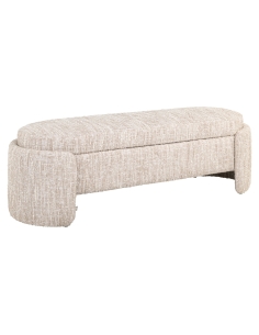 Beige Bouclé Fabric Storage Bench CUPID