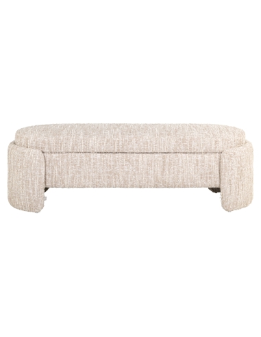 Banc Coffre de Rangement Tissu Bouclé Beige CUPID
