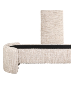 Banc Coffre de Rangement Tissu Bouclé Beige CUPID 2