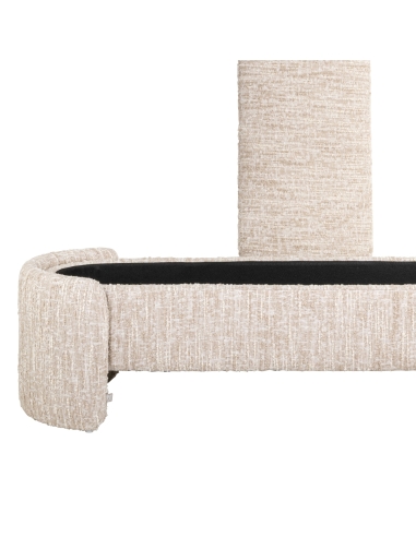 Banc Coffre de Rangement Tissu Bouclé Beige CUPID