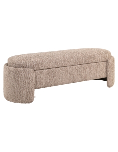 Banc Coffre de Rangement Tissu Texturé Moka CUPID