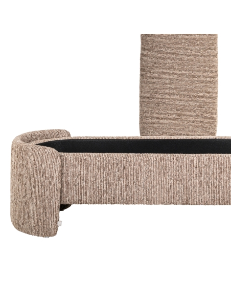 Banc Coffre de Rangement Tissu Texturé Moka CUPID