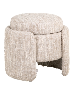 Pouf Coffre de Rangement Tissu Bouclé Beige CUPID