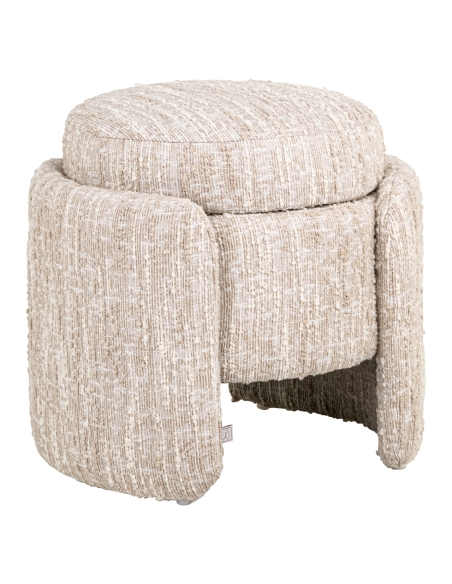 Puf baúl de almacenamiento de tejido bouclé beige CUPID