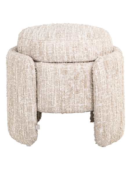Pouf Coffre de Rangement Tissu Bouclé Beige CUPID
