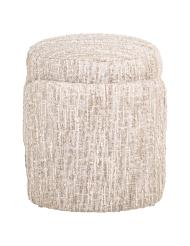 Pouf Coffre de Rangement Tissu Bouclé Beige CUPID