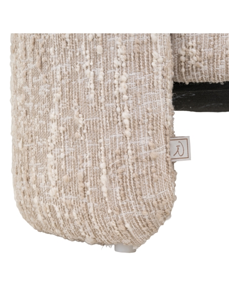 Pouf Coffre de Rangement Tissu Bouclé Beige CUPID