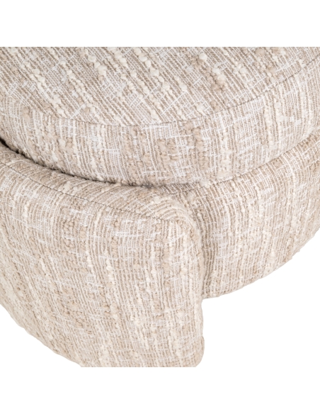 Pouf Coffre de Rangement Tissu Bouclé Beige CUPID