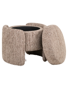 Aufbewahrungs-Pouf aus strukturiertem Stoff Mokka CUPID 2