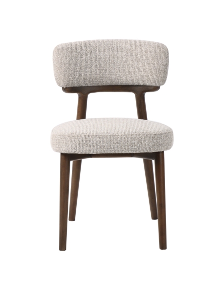 Silla tapizada de tela natural haya BASKER (lote de 2)