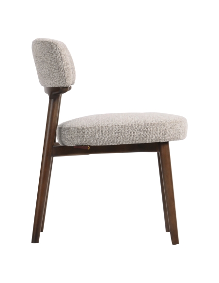 Chaise Capitonnée Tissu Naturel Hêtre BASKER (Lot de 2)