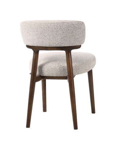 Chaise Capitonnée Tissu Naturel Hêtre BASKER (Lot de 2)