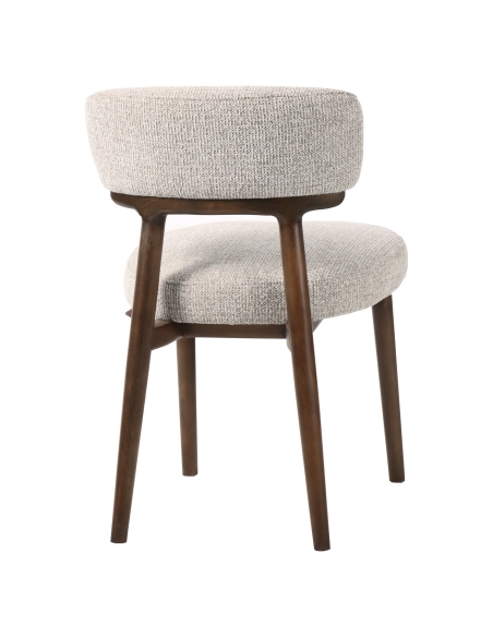 Tufted Natural Fabric Beech Chair BASKER (Set of 2)