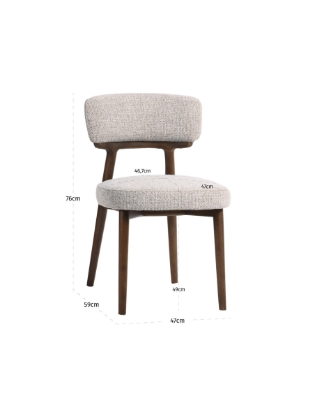 Gepolsterter Stuhl Naturstoff Buche BASKER (2er-Set)