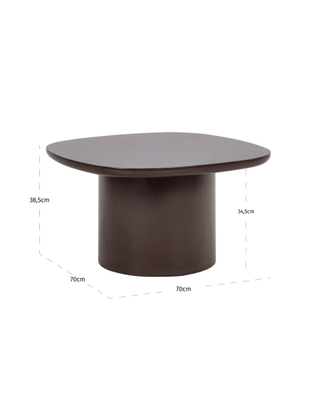 Table d'Appoint Laquée Galet Chocolat ALMUNDI