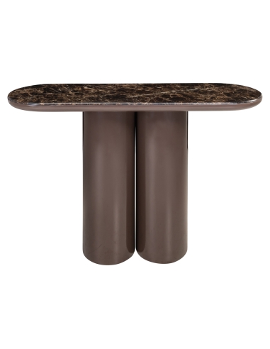 Console Laquée Effet Marbre Emperador ALMUNDI