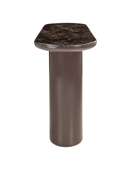 Console Laquée Effet Marbre Emperador ALMUNDI