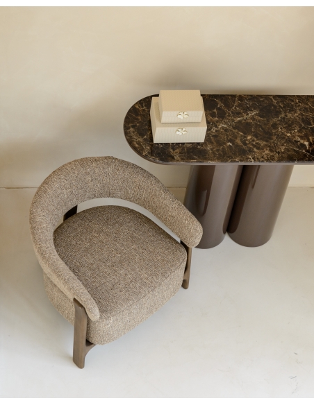 Console Laquée Effet Marbre Emperador ALMUNDI