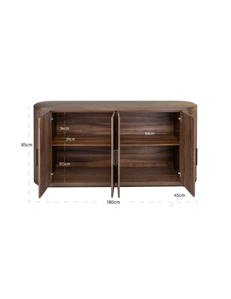 Sideboard Nussbaum-Finish Sanftschließung WINDSOR