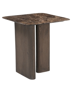 Emperador Marble Oak Side Table CASTELLO