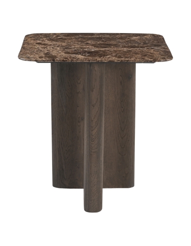 Emperador Marble Oak Side Table CASTELLO