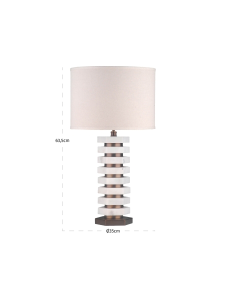 Lampada da Tavolo a Colonna in Marmo Impilato HASPEN