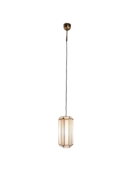 Cylindrical Fluted Glass Brass Pendant ELONA