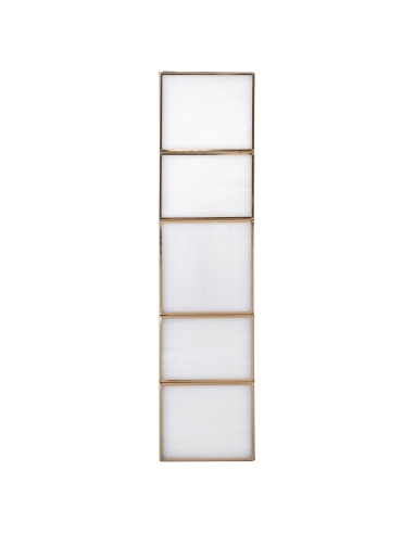Wandlamp van glas en antiek messing groot formaat LIVIA