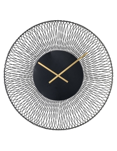 Wandklok van zwart en goudkleurig metalen draad BLUNT