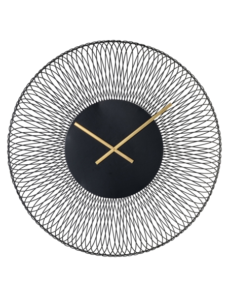 Orologio da parete in filo metallico nero e dorato BLUNT