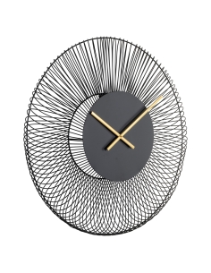 Black and Gold Metal Wire Wall Clock BLUNT 2