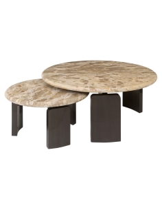 Tables Basses Gigognes Marbre Tendua et Bronze BAYONNE