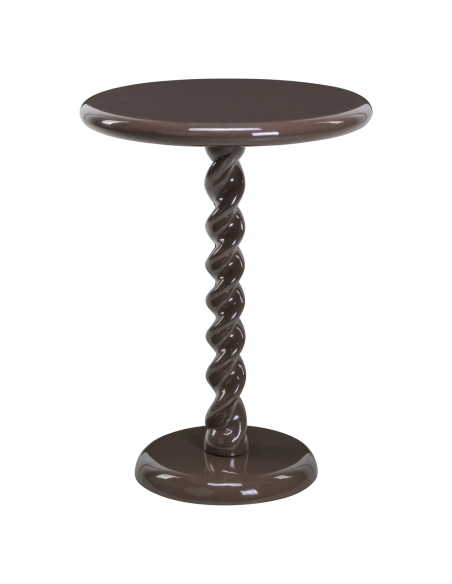 Table d'Appoint Colonne Torsadée Châtaigne CASPIAN