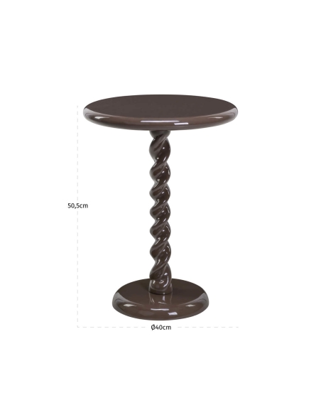 Twisted Column Side Table Chestnut CASPIAN