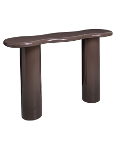 Console Design Plateau Ondulé Laqué Châtaigne CORDELIA