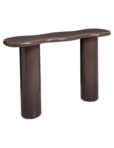 Console Design Piano Ondulato Laccato Castagna CORDELIA