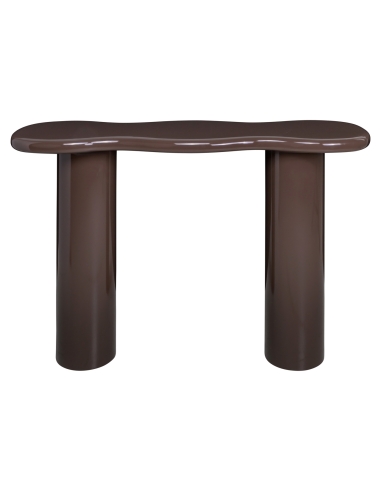 Consola Design Plateau Ondulado Lacado Castanho CORDELIA