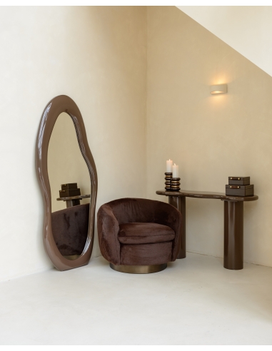 Cordelia Wavy Lacquered Chestnut Console Top