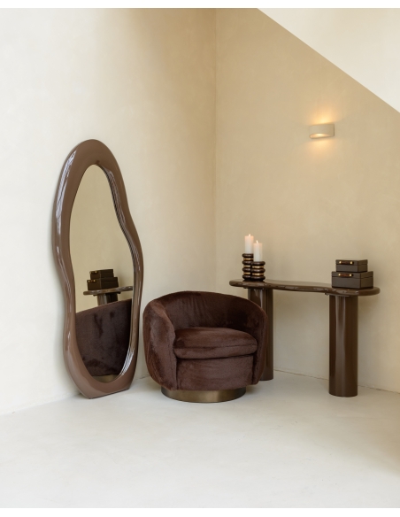 Cordelia Wavy Lacquered Chestnut Console Top