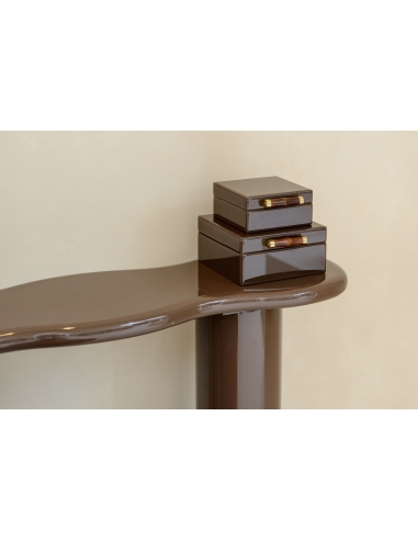 Cordelia Wavy Lacquered Chestnut Console Top