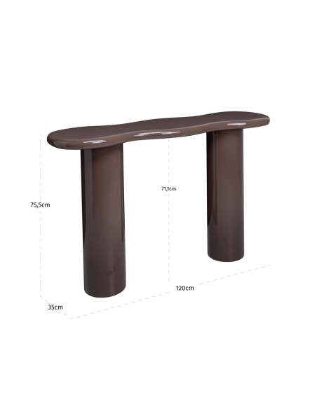 Cordelia Wavy Lacquered Chestnut Console Top