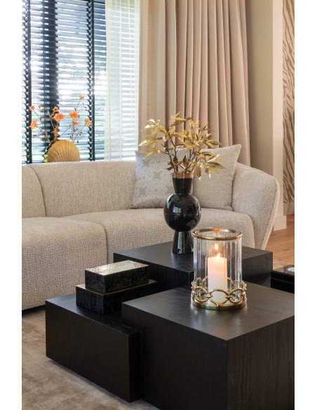 3-Seater Sofa Natural Fabric Textured Weave ARMAND