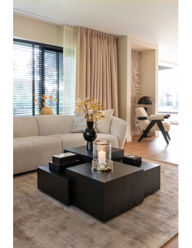 3-Seater Sofa Natural Fabric Textured Weave ARMAND